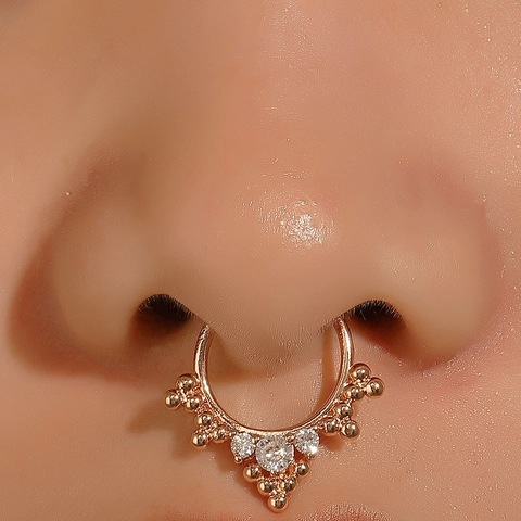 Kupfer Strass Schmetterling Herz Krone Nasenringe Für Damen Unisex Punk Geometrischer Körperpiercing Schmuck Geschenk