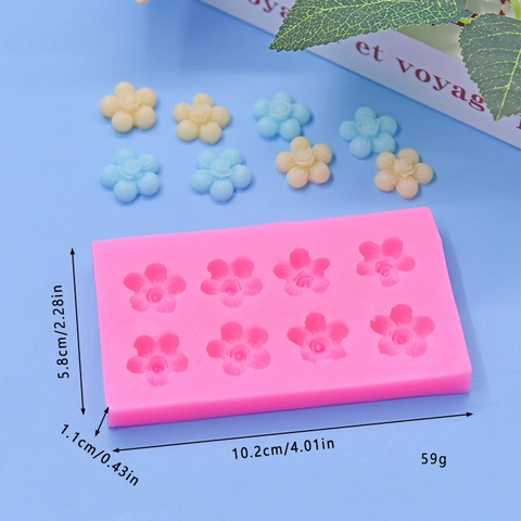Flower Shape Silicone Mold Multi Cavity DIY Baking Fondant Chocolate Resin Handmade Soap Pink Kitchen Tools