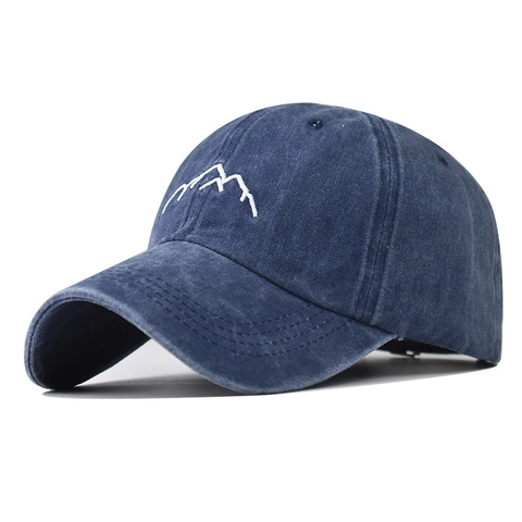 Berretto Da Baseball In Cotone Lavato Con Ricamo Montagna Cappello Da Sole All Aperto Vintage Per Uomo E Donna