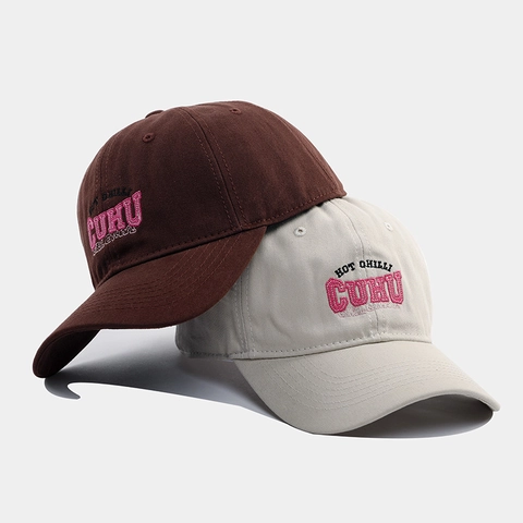 Casquette De Baseball En Coton À Sommet Souple Broderie De Lettres Chapeau Pare-Soleil Réglable