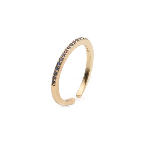 Anillo Abierto Ajustable Cobre Micro Pavé Circonita Colorida Joyería Moda Sencilla Para Mujeres