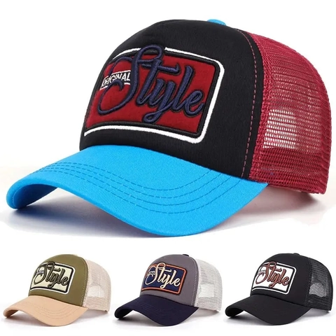 Cappello Trucker In Rete Patchwork Original Style Cotone Poliestere Traspirante Protezione Solare Baseball Uomini Donne