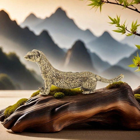 Miniatur Tierfigur Aus Massivem Messing Realistische Wiesel Statue Antike Bronze Schreibtisch Deko Exquisites Ornament