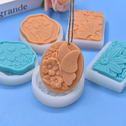 Stampo In Silicone Rilievo Fiore Farfalla DIY Per Tavoletta Di Cera Aromaterapia Pietra Diffusore Decorazione Torta Fondant