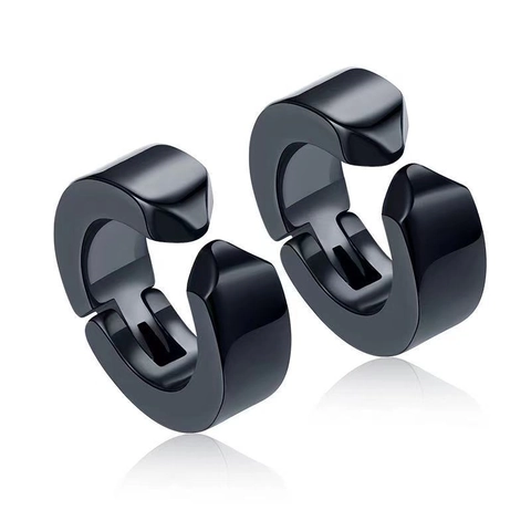 Pendientes De Aro Geométricos Punk Acero Inoxidable Clips Para Orejas Sin Perforaciones Hombres Mujeres Triángulo Cuadrado Corazón Hexágono Estrella