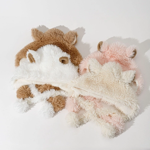 Winter Pluche Emmerhoed Dames Kunstbont Warm Oorbescherming Leuke Dierlijke Oren Pom Pom Touwtjes Winddicht Zacht Dik