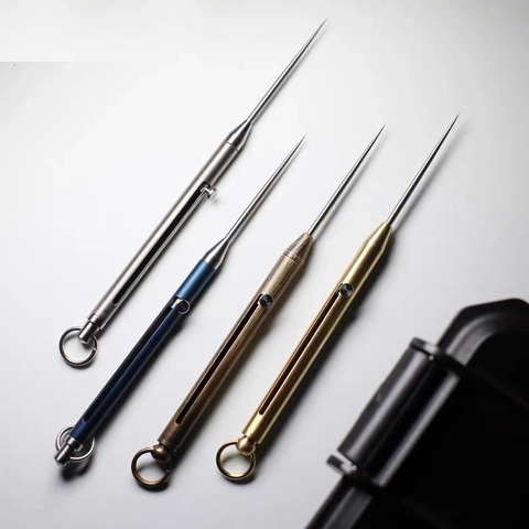 Portable Titanium Alloy Telescopic Toothpick Keychain Reusable Metal Tooth Cleaning Tool For Outdoor Travel Camping Fruit Pick Multi Tool