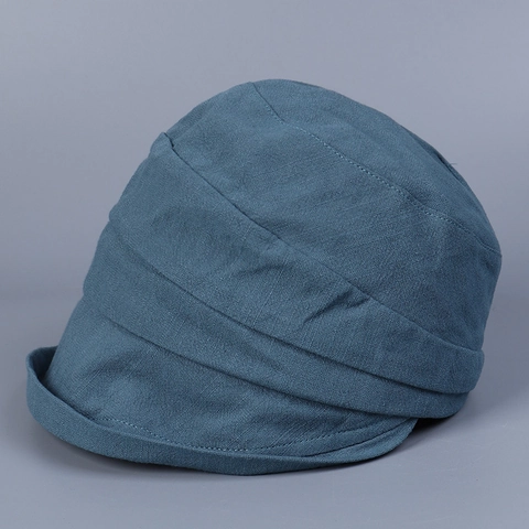 Gorra Newsboy Plisada De Algodón Para Mujer Visera Corta Transpirable Color Sólido Retro Casual Protección Solar Exterior