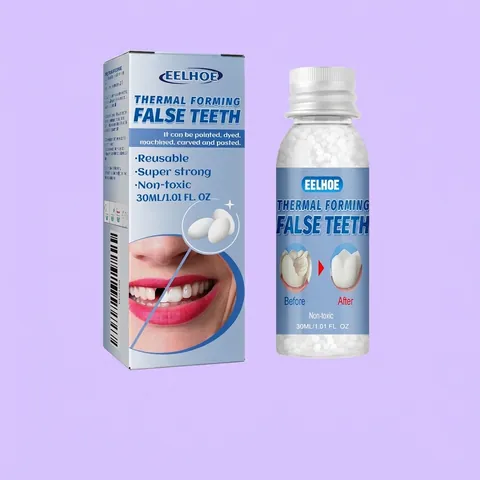 Thermal Forming False Teeth Denture Repair Kit Reusable Thermoplastic Beads Temporary Tooth Filling For Gaps Halloween Cosplay Fangs
