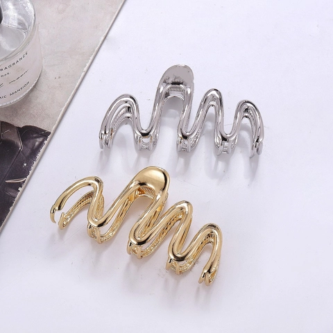 Molletta Per Capelli Forma Serpente In Metallo Grande Clip A Squalo Ondulata Accessorio Capelli Donna Elegante