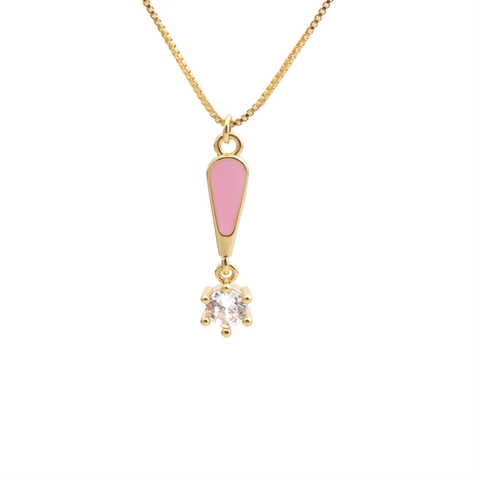 Mode Hanger Ketting Verguld Koper Emaille Kroon Donut Vraagteken Met Zirkoon Trendy Sieraden Voor Dames