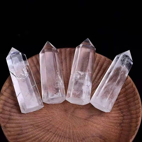 Bergkristall Punt Natuurlijk Wit Kristal Staf Zeshoekig Prisma Healing Steen Voor Home Decor Kantoor Ornament