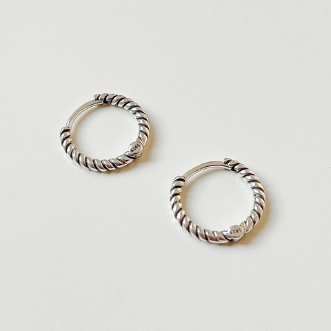 925 Sterling Silber Gedrehte Seil Ohrstecker Für Damen Vintage Geflochtener Stil Minimalistischer Retro Schmuck