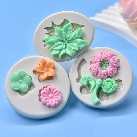 Flower Leaf Shape Silicone Mold For Fondant Cake Decoration DIY Handmade Soap Resin Clay Craft Baking Accessories