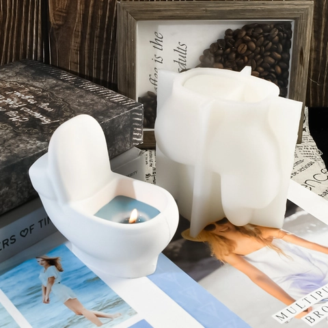 Stampo In Silicone A Forma Di WC DIY Per Creazione Candele Profumate Sapone Artigianato Decorazione Casa