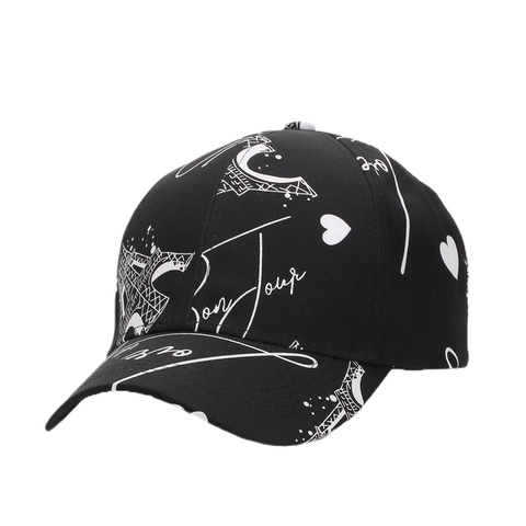 Casquette De Baseball Graffiti Tour Eiffel Polyester Chapeau De Soleil Respirant Ajustable Imprimé Paris Street Style Hommes Femmes