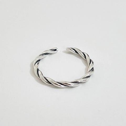 Anello Intrecciato In Corda Torta In Argento Sterling 925 Vintage Per Donna Apertura Regolabile Gioielli Minimalisti Ossidati Retro