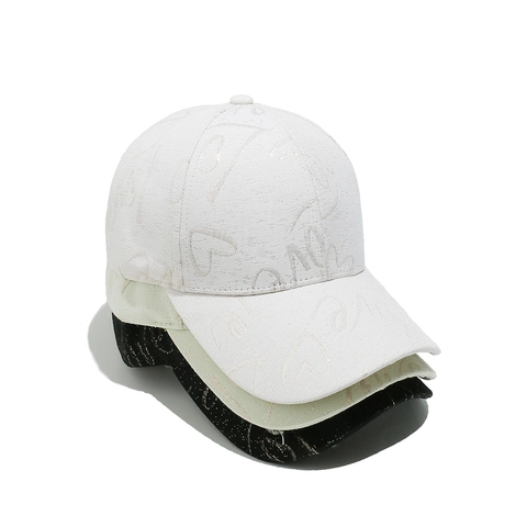 Love Heart Baseball Cap Polyester Glitter Fabric Jacquard Chic Fashion Casual Outdoor Sun Hat For Women Men Couples
