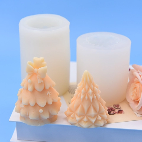Weihnachtsbaum Silikonform Für DIY Kerzenherstellung Kuchen Backen Seife Gips Aromatherapie Handwerk Schleife Und Geometrische Textur