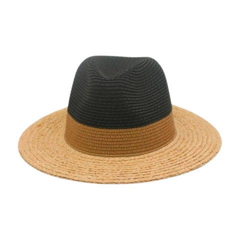 Cappello Di Paglia Estivo Donna Stile Francese Tesa Larga Traspirante Protezione Solare Colore Contrasto Intrecciato Spiaggia