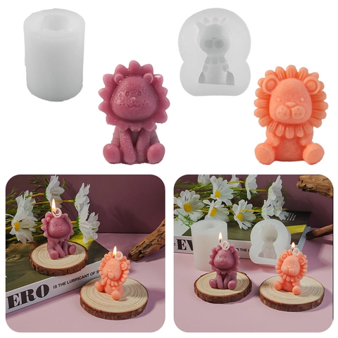 Moule En Silicone De Lion De Dessin Animé Mignon Pour Bougie Artisanale Aromathérapie Savon Décoration Maison