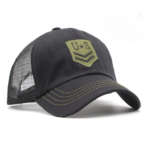Cappello Trucker Stile Militare Cotone Mesh Berretto Da Baseball Traspirante All'aperto Protezione Solare Regolabile