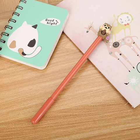 Stylo Gel Écureuil Dessin Animé Mignon Encre Noire 0.5mm Stylo Neutre Pour Étudiants École Bureau Papeterie Cadeau
