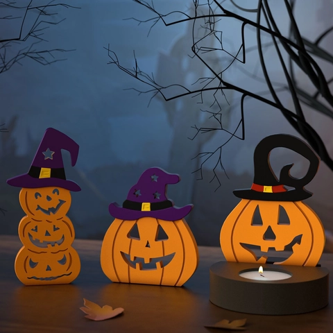 Halloween Pumpkin Silicone Mold For DIY Resin Casting Plaster Candle Making Wizard Hat Jack O Lantern Shape Decor
