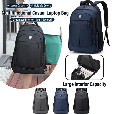 Laptop Backpack Oxford Cloth Waterproof Large Capacity Breathable Multi Compartment Business Travel Outdoor Casual For Men