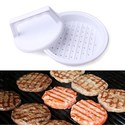 Pressa Per Hamburger Stampo Per Polpette Manuale Rotondo Rigato In Plastica PP Utensile Da Cucina Per Carne Bianca