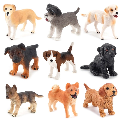Modelli Di Cani Da Simulazione Mini Figure Di Cuccioli Realistici Ornamenti Di Animali In Plastica PVC Giocattoli Educativi Per Bambini