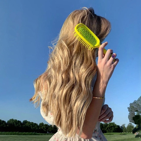 Skelettbürste Haarbürste Kopfhaut Massage Entwirrungskamm Kunststoff Schnell Trocknend Für Nass Trocken Styling