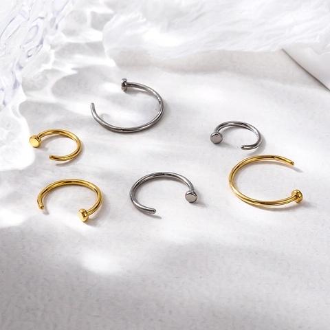Nasenring G23 F136 Titan C-Form Offener Piercing Schmuck Für Herren Damen Mode Einfacher Glatter Körperschmuck