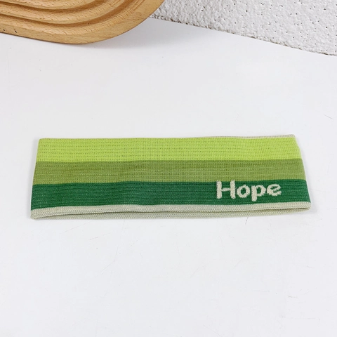 Diadema Deportiva De Punto Poliéster Rayas Degradadas Absorbente De Sudor Yoga Correr Cinta Pelo Bordado Hope Unisex