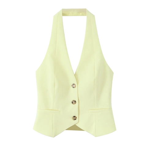 Womens Halter Top And Wide Leg Pants Polyester Suit Fabric High Waisted Solid Color Streetwear Casual Elegant