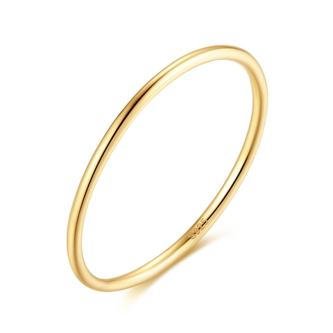 925 Sterlingsilber Minimalistisch Glatt Rund Band Ring Für Damen Vintage Elegant Tiny Finger Schmuck Geschenk Gold Silber