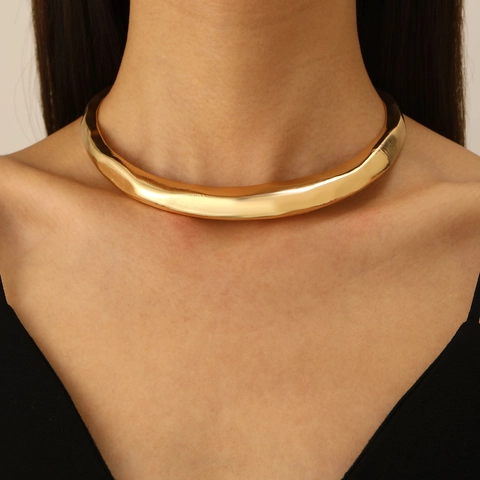 Collar Gargantilla Geométrico Irregular De Aleación Para Mujer Joyería De Moda Minimalista Accesorio De Colgante Moderno