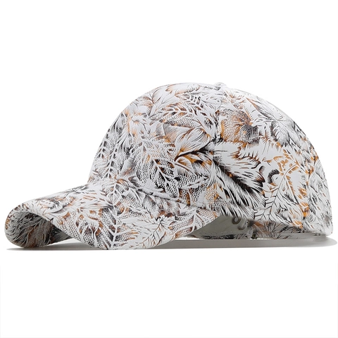 Casquette De Baseball Unisexe Imprimé Léopard Motif Animal Cuir PU Coton Tissu Extérieur Snapback Réglable Chapeau Style Hip Hop Bord Incurvé