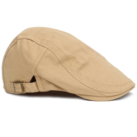 Vintage Cotton Flat Cap Adjustable British Style Ivy Newsboy Hat For Men Women Solid Color Retro Painter Style
