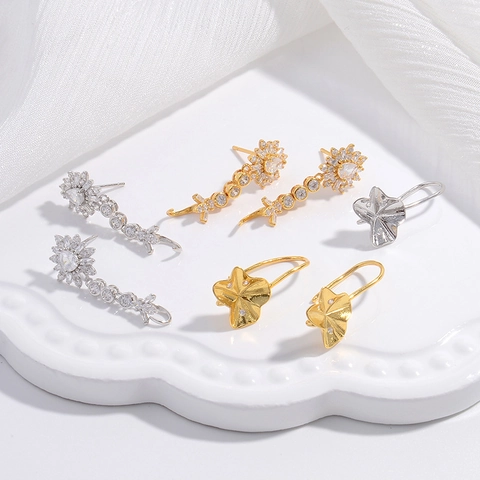 S925 Sterlingsilber Zirkonia Blume Ohrhaken Ohrringe Retro Lotosblatt Hänger Ohrringe Für Damen Modeschmuck