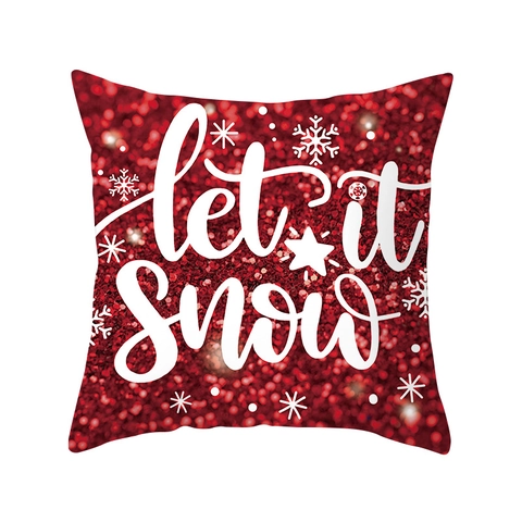 Weihnachts-Zierkissenbezüge Weicher Kurzplüsch Schneeflocke Rentiergeweih Frohe Weihnachten Muster Für Sofa Heimdekoration