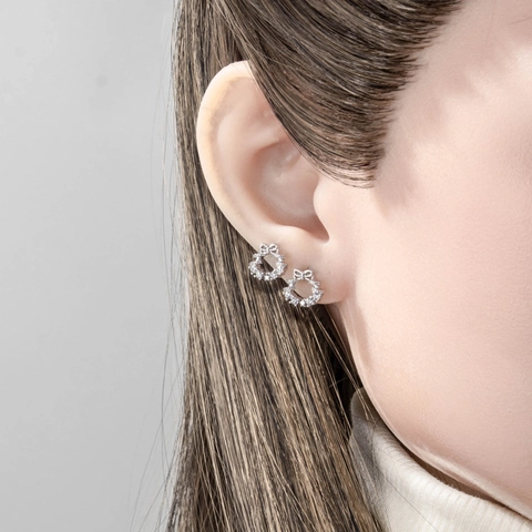 Strik Krans Kraakbeen Oorbel Stud Zirkonia Koper Helix Piercing Schroefsluiting Sieraden Voor Vrouwen Sierlijke Ster