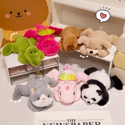 Cute Animal Plush Toy Capybara Panda Unicorn Soft Mink Velvet PP Cotton Weighted Beads Desktop Decor Kids Gift