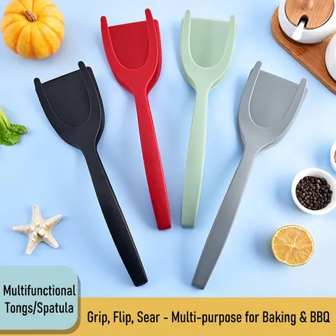 Spatola Pinza In Nylon Doppia Funzione Resistente Al Calore Utensile Da Cucina Per Girare Afferrare Bistecca Uovo Barbecue