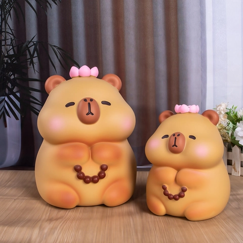 Salvadanaio A Forma Di Animale Capybara Cartone Animato Ornamento Decorativo In Vinyle Regalo Per Bambini Casa
