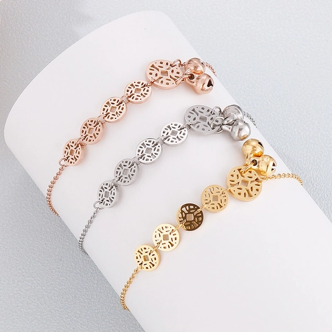 Tobillera De Acero Inoxidable Para Mujer Monedas Antiguas Y Campanas Dijes Estilo Étnico Retro Joyería De Pies Cadena Ajustable