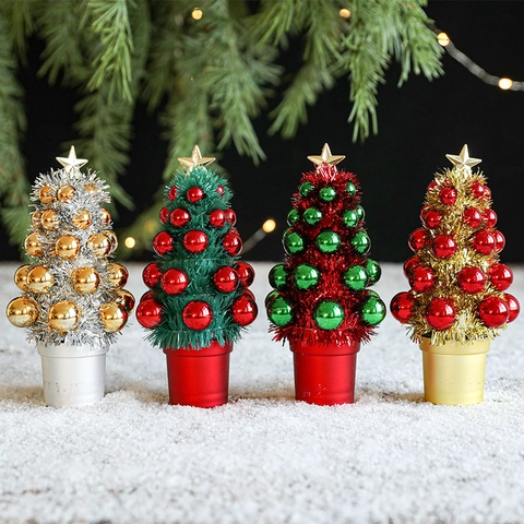 Mini Ornements De Sapin De Noël Décoration De Bureau Guirlandes Scintillantes Flocons De Neige Chaussettes Chapeaux Fête