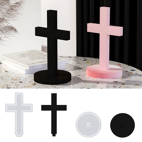 Stampo in Silicone a Croce Fai da Te Per Colata di Resina Artigianato in Resina Epossidica Ornamento da Scrivania Decorazione della Chiesa Strumenti Artigianali Minimalisti