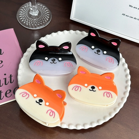 Pinces À Cheveux En Acétate De Chien Corgi Dessin Animé Mignon Pour Femmes Filles Accessoires De Coiffage