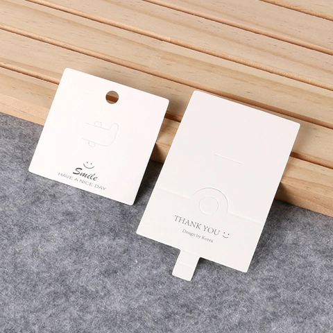 Schmuck Displaykarten Weißer Karton Ring Verpackung Koreanischer Stil Thank You Design